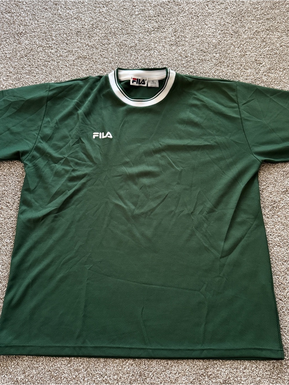 FILA Green Short-Sleeve Mesh Tee with White Trim